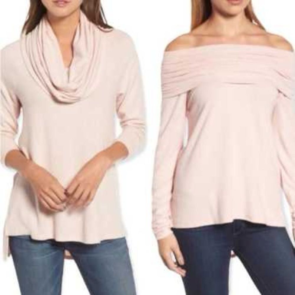 NWT Women's Gibson Cozy Convertible Neckline Tunic, Size XXL - Pink